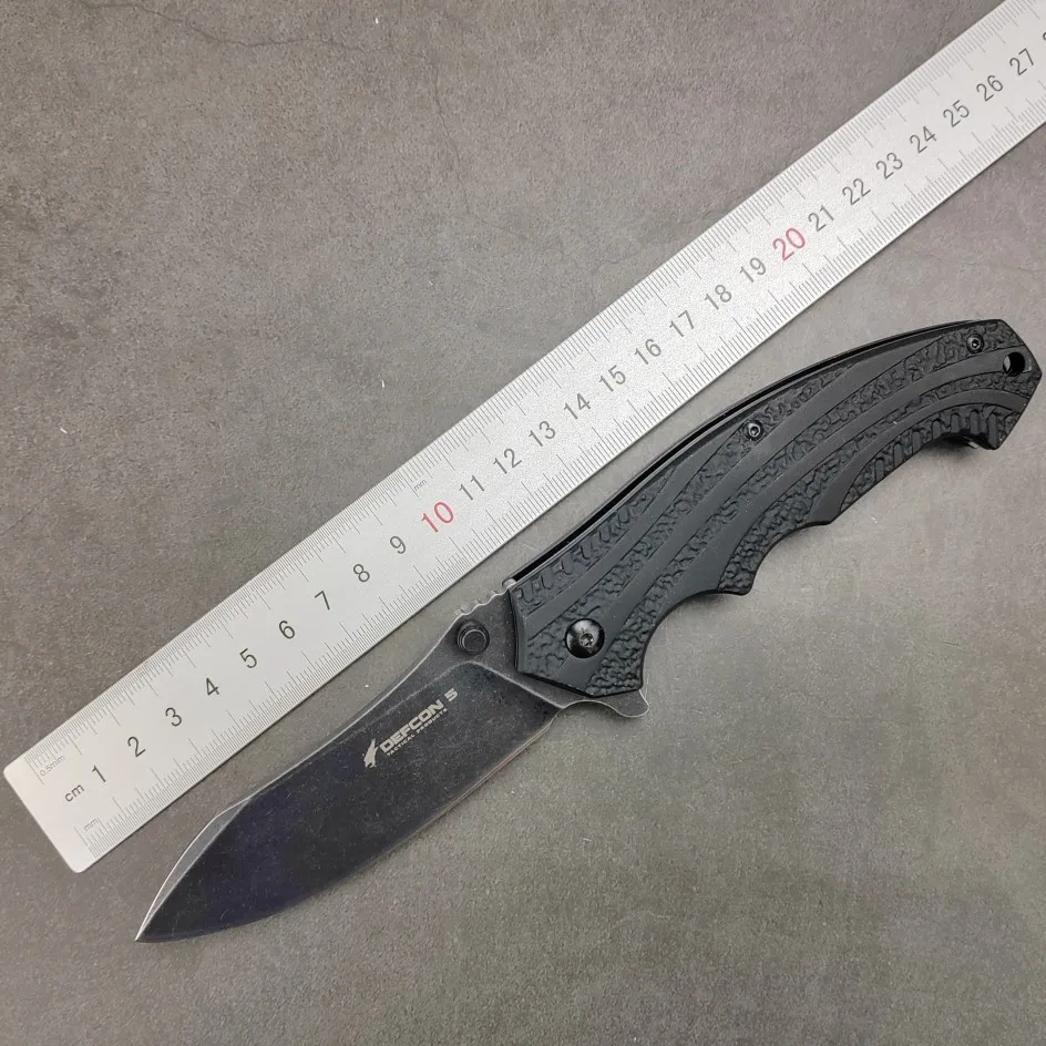

DEFCON 5 Thumb Stud Folding Knife Stainless Blade High Hardness Sharp Jungle Camping Hunting Pocket Survival EDC Tool With Clip