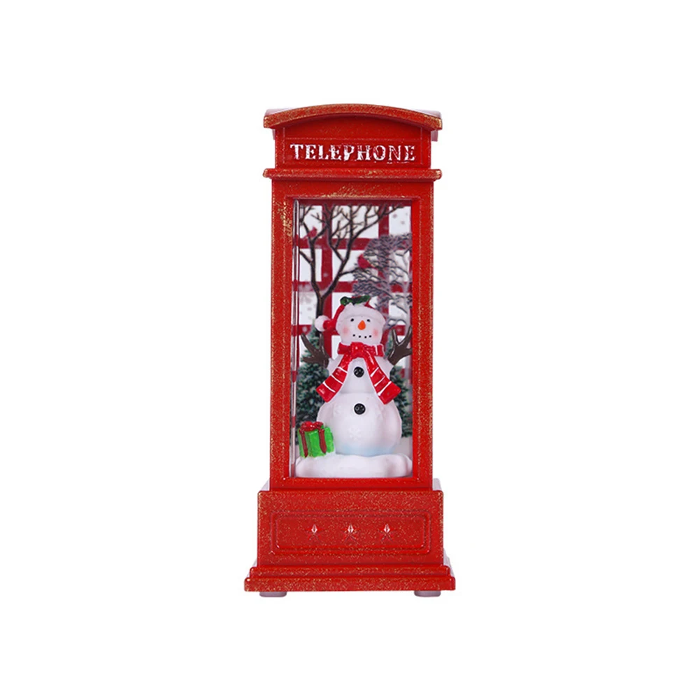 

1pc Christmas Phone Booth Light Ornaments Wind Lantern Christmas Decor Home Decor Desktop Decor Gifts For Children New Year 2024