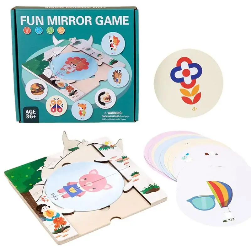 

Монтессори аксиметрическая зеркальная картина, соответствующая головоломка, интерактивная игра, развивающая игрушка для детей, координация рук и глаз