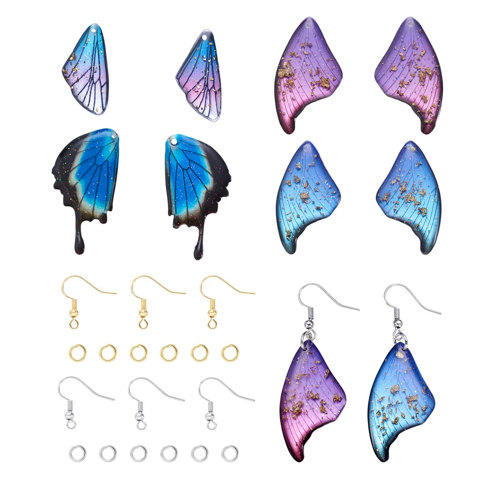 

Kissitty 1Box Mixed Color Butterfly Wing Drop Earring Making With Jump Rings Earring Hooks Handmade Earring Supplies Kit