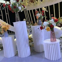 4pcs wedding holiday dessert cake table stand columns paper folding cylinder pedestal display rack art pillars holder
