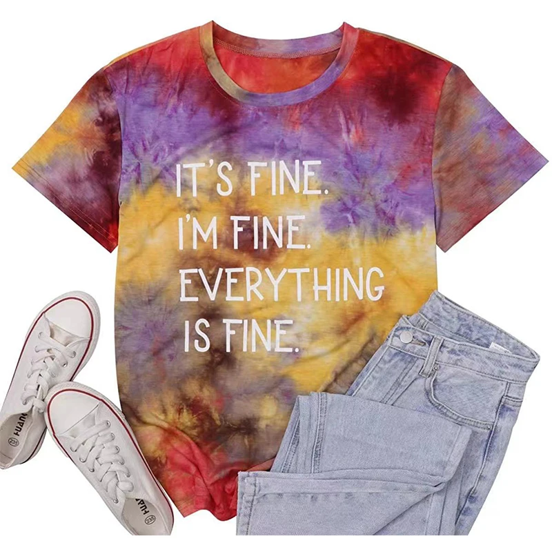 

Футболка женская оверсайз с принтом и круглым вырезом, брендовый дизайнерский топ с надписью и графическим принтом, винтажная уличная одеж...