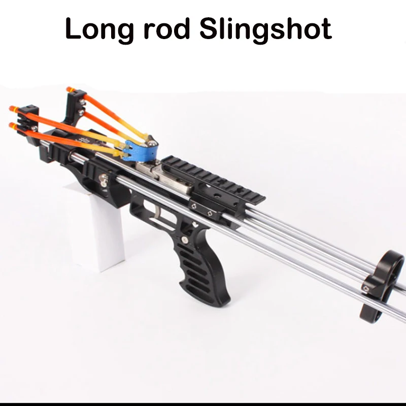 

Long Rod Telescopic Slingshot Rifle with 8-hole Bow Head Powerful Hunting Accessories Toy Accurate Outdoor Hunting