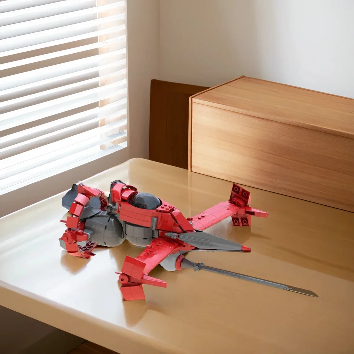 Набор строительных блоков: Красный ковбойский корабль MOC