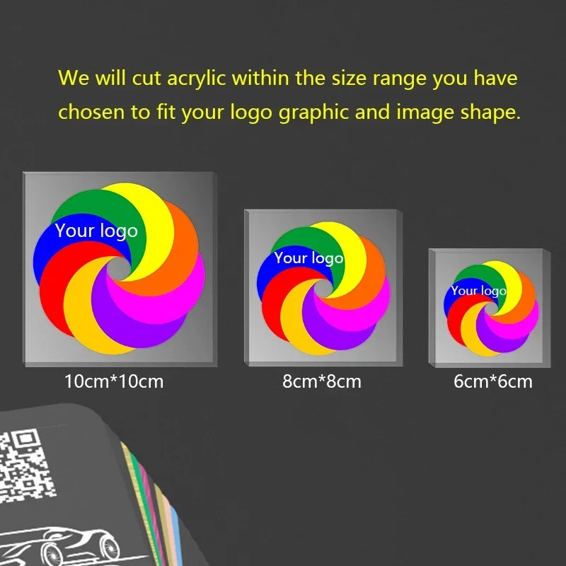 100 шт. 6/8/10 см акриловый брелок бесплатная настройка фото текст логотип школьная