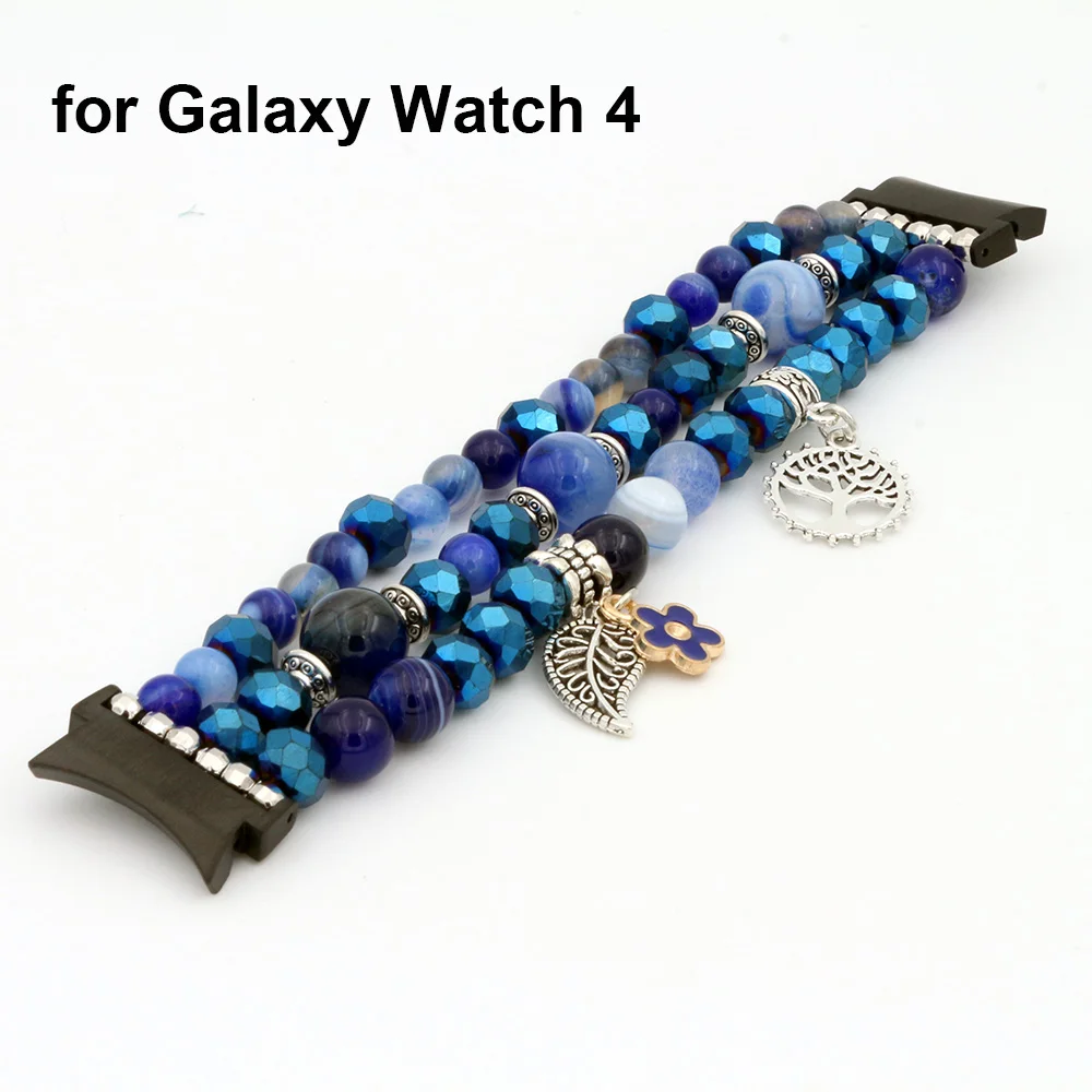 

Women Dressy Bracelet for Samsung Galaxy Watch 4 40mm 44mm/ Watch 4 Classic 42mm 46mm Band Strap Watchband DIY Elastic Beads