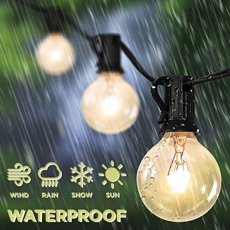 

E12 G40 Outdoor Waterproof Light Strings 15M 54BULB, used for the courtyard deck Christmas wedding party decoration