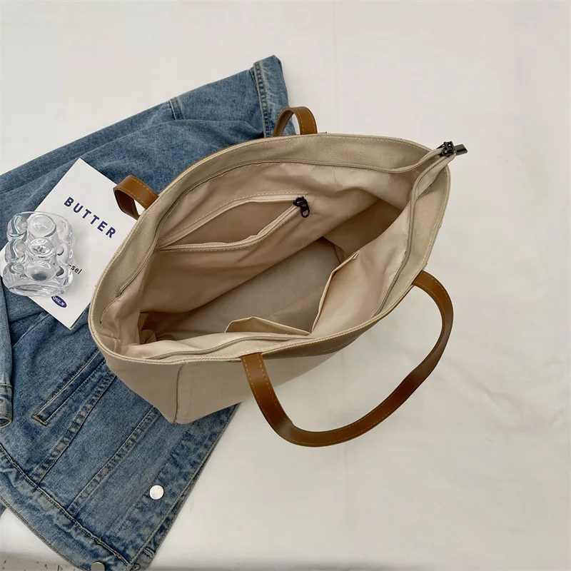 Casual Large Capacity Bag Women Tote Bag Designer Canvas Handbag High Quality Lady Shoulder Bag Waterproof Nylon Female Bag