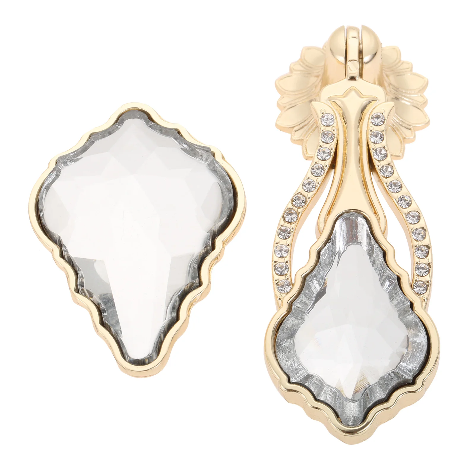 

1pc Door Handles Crystal Golden Kitchen Cabinet Knobs And Handles Diamond Door Handle European Furniture Handle Drawer Durable