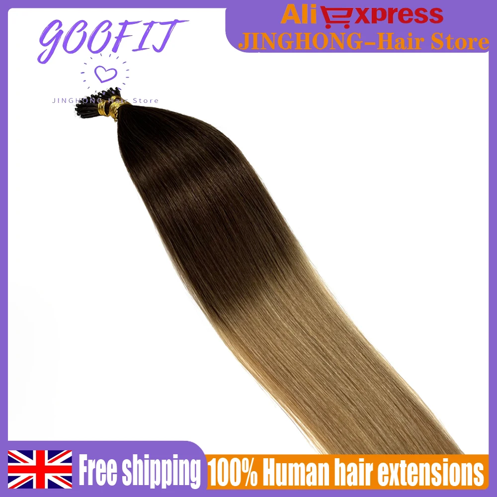 100% Human Hair Extensions Remy Hair Tip Nano Ring Micro Beads Double Drawn Real Hair Extensions 14