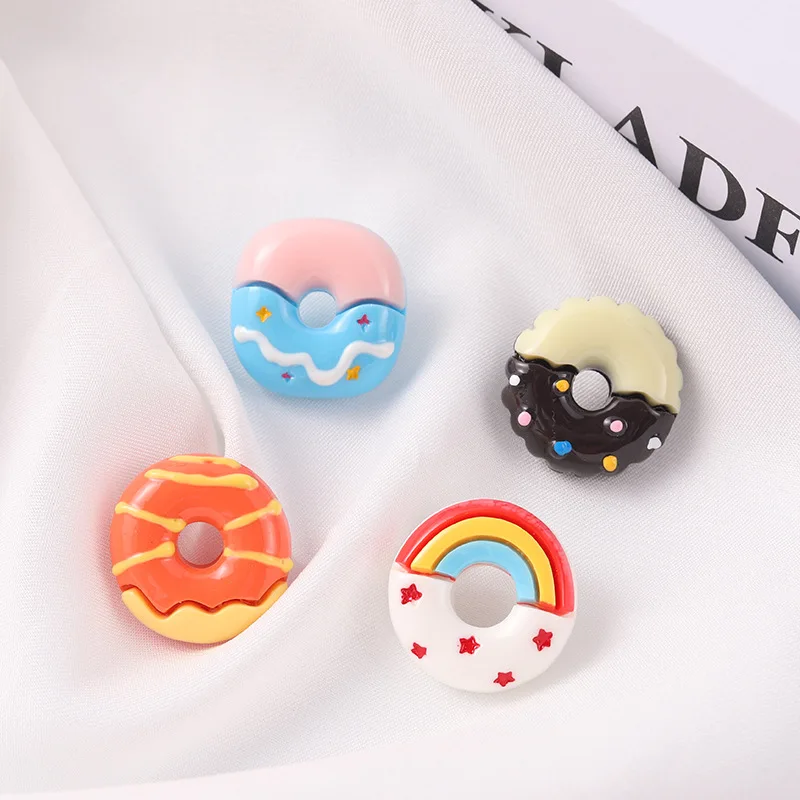 

XM087 New Cute Round Doughnut Dessert Brooch Pin For Women Sweet Accessories Wholesale