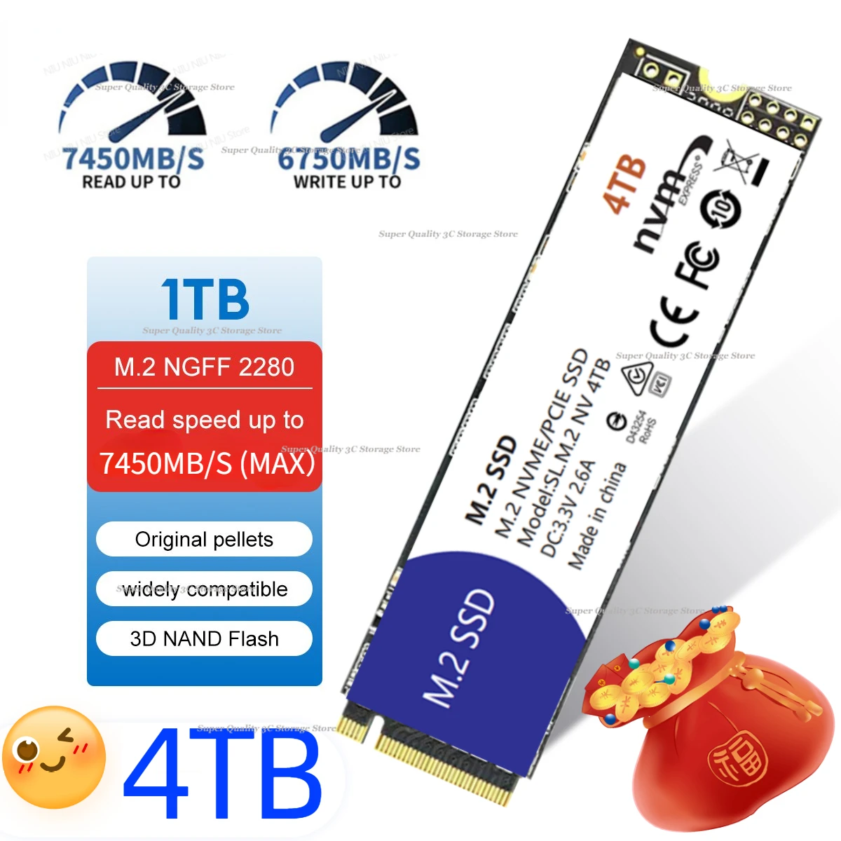 

SSD M2 NGFF SATA3 SSD 4TB 8TB 2TB 512GB 1TB M.2 NGFF SSD 2280 Internal Solid State Drive Hard Disk for Laptop Desktop PC