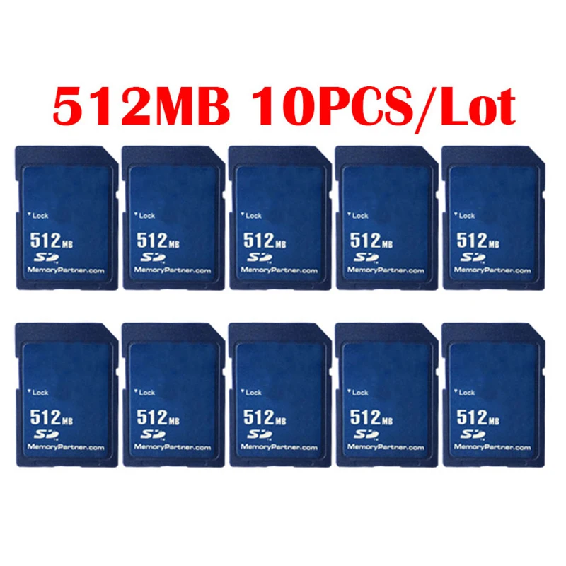 

10PCS/LOT Wholesale Price Standard SD Card 256MB 512 MB 1GB 2GB SD Secure Digital Flash Memory Card Tarjeta Carte Free Shipping
