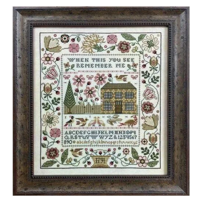 

Amishop высококачественный Счетный Набор для вышивки крестиком Садовый дом цветы Деревня рукоделие