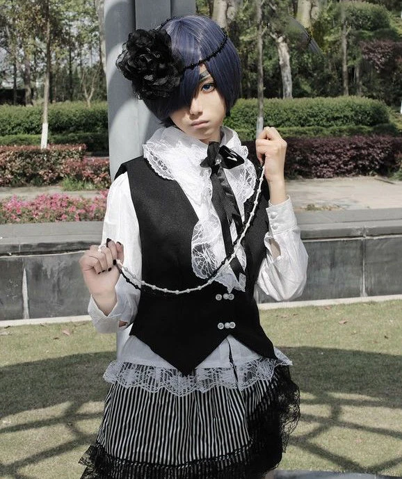 Костюм для косплея Ciel Phantomhive с носками костюм Kuroshitsuji на Хэллоуин