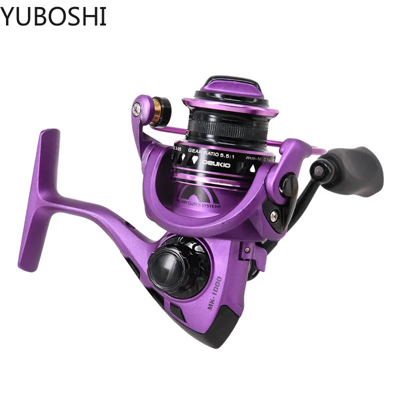 Newest 1000 Series Purple All-metal Spool Spinning Fishing Wheel 5+1BB Super Wear-resistant Fishing Reel