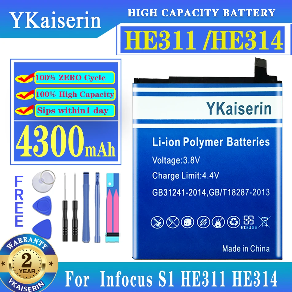 

Аккумуляторная батарея ykaisсеребрин 4300 мАч для Infocus S1 HE311 HE314, сменная батарея