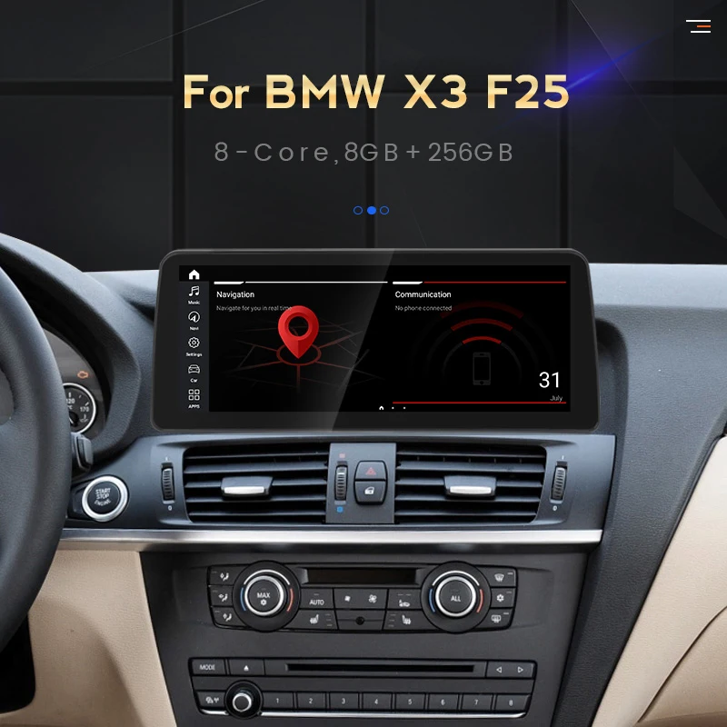 NaviFly 12 3 &quotAndroid 11 автомобильный dvd-плеер для BMW X4 F26 X3 F25 2011 - 2018 8 ядер IPS 1920*720 головное