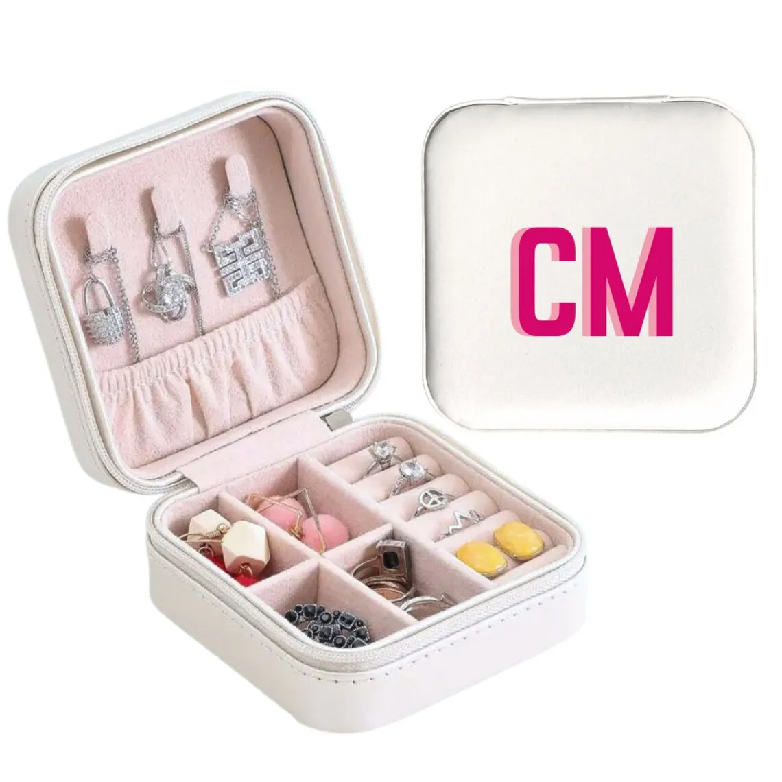 

Custom Shadow Monogram Jewelry Box, Holiday Gift ideas, Jewelry Case, Travel Jewelry Box, Ring Box, Bridesmaid Proposal Gifts
