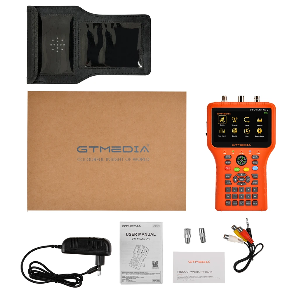 GTMEDIA V8 Finder Pro2: Измеритель спутникового сигнала DVB-S2T2Cable с ЖК-дисплеем 4.3' 1080P, порт Type-C, 100% оригинал (art.: 3920db33cbb65) - 3920db33cbb65