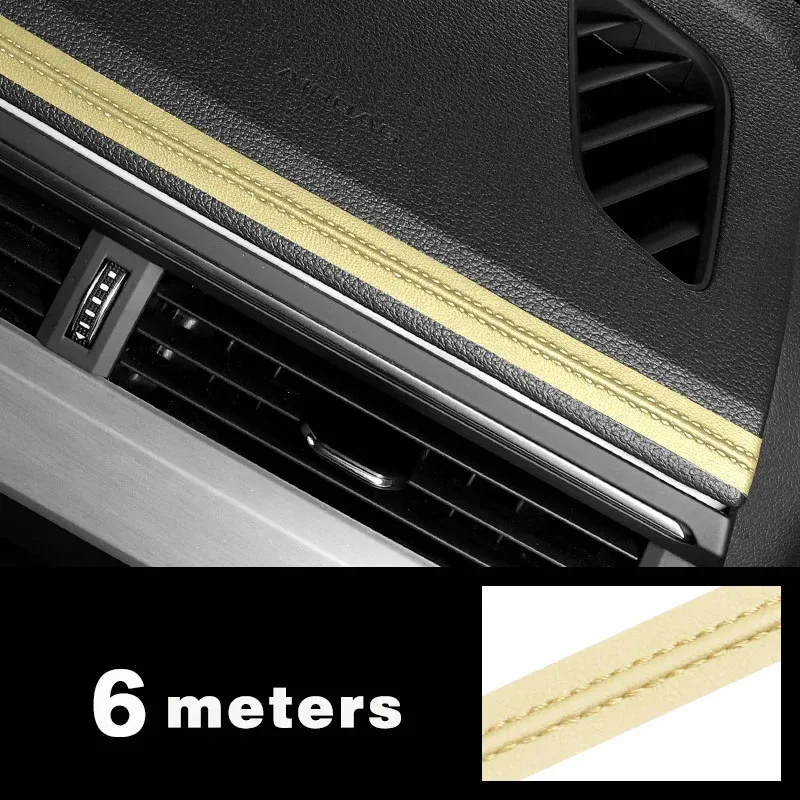 

Самоклеящаяся кожаная декоративная лента для приборной панели автомобиля, красная синяя тесьма «сделай сам», украшение автомобиля