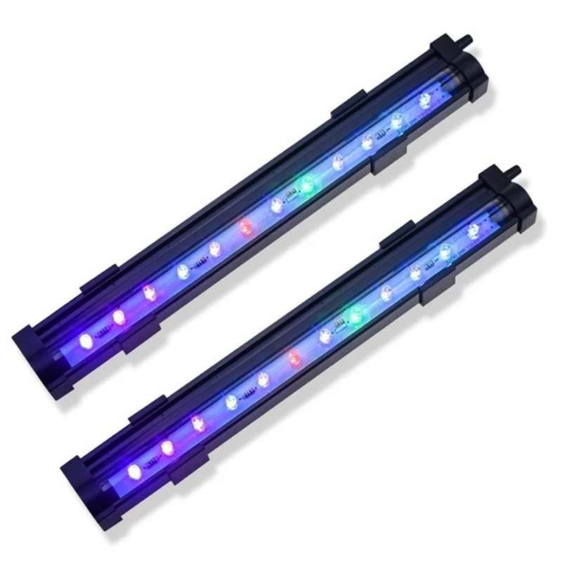 

2X 15Cm Waterproof LED Fish Tank Light Waterproof Aquarium Lights Multicolor Submersible Lamp(No Oxygen Pump)-US Plug