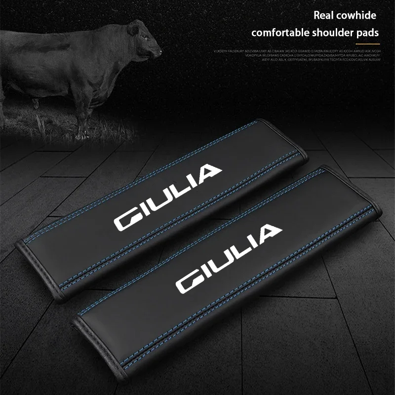 Кожаные Наплечные Чехлы для ремня безопасности Alfa Romeo Giulia Giulietta 159 147 156 166 Stelvio 2 шт.