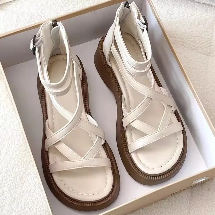 Высокие римские женские сандалии универсальная платформа и юбка женская модная