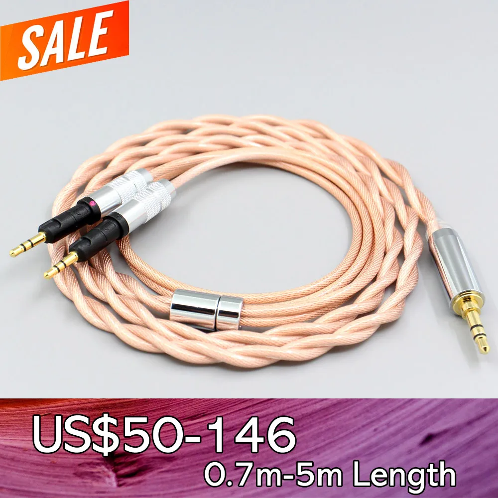 Type6 756 core Shielding 7n Litz OCC Earphone Cable For Audio-Technica ATH-R70X Headphone 2.8mm LN008030