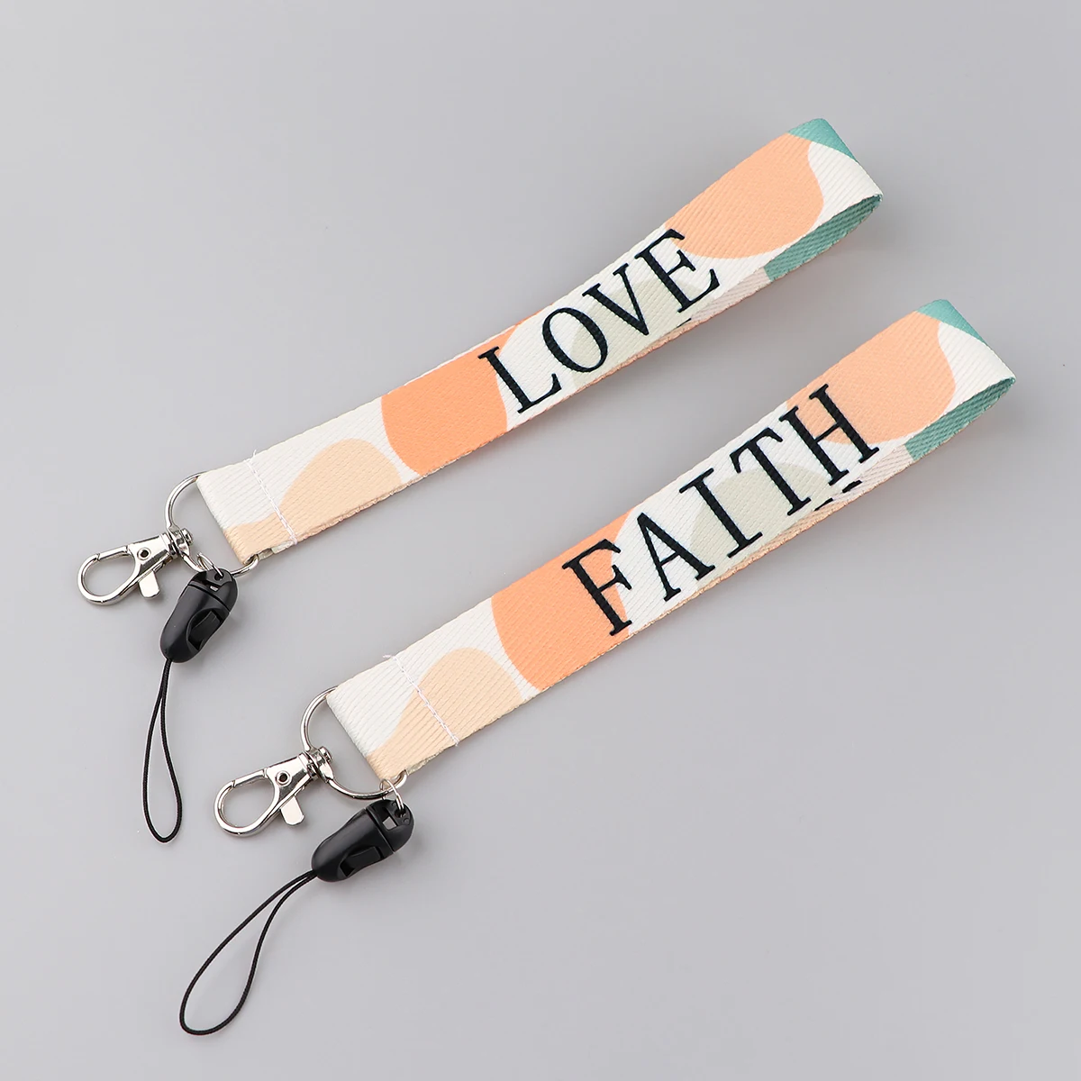 

Minimalist Love Faith Short Lanyards Key Chain ID Credit Card Cover Pass Mobile Phone Charm Neck Straps Badge Holder Accessories