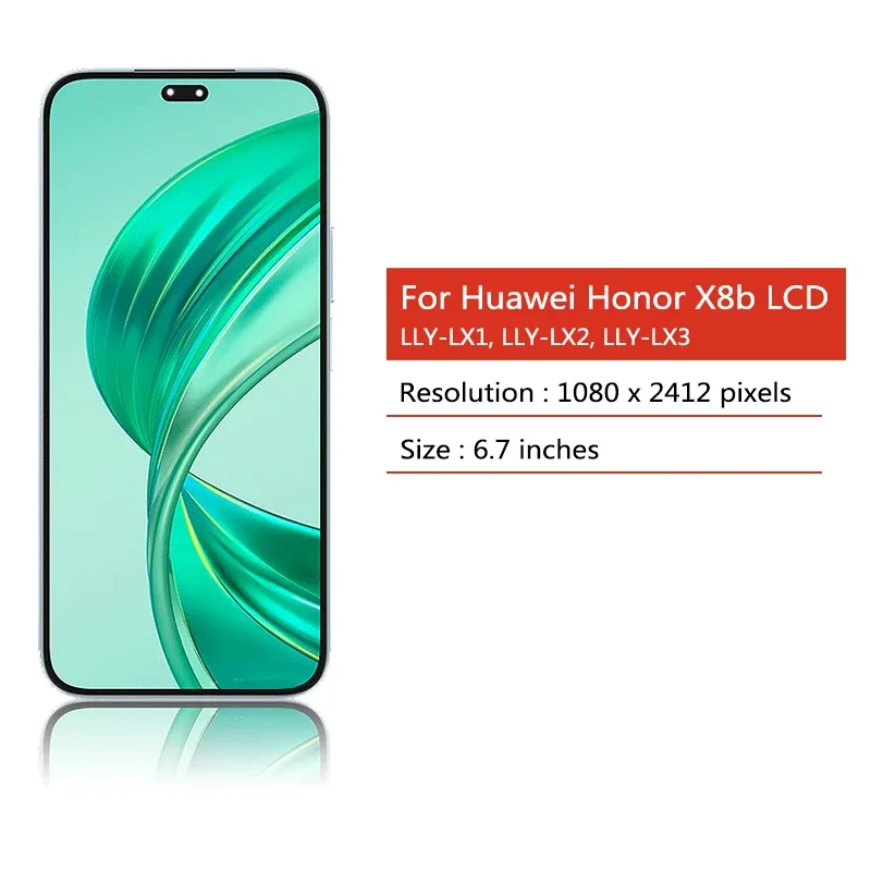 Фото GEFENSI LLY-LX1, LLY-LX2, LLY-LX3 Премиум ЖК-дисплей для Huawei Honor X8b Дисплей Сенсорный экран Дигитайзер Панель в сборе для HonorX8b LC №2