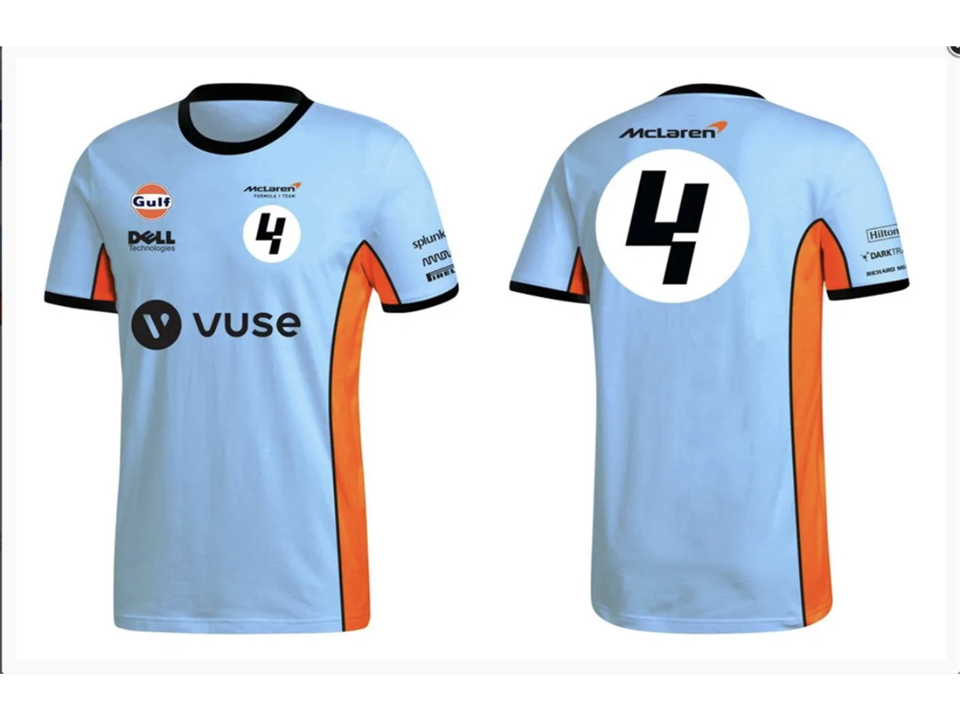 

2022 Summer F1 Formula One McLaren Team Gulf Oil Co-Branded Drivers Casual Sports T-Shirt Racing Enthusiasts Short Sleeves