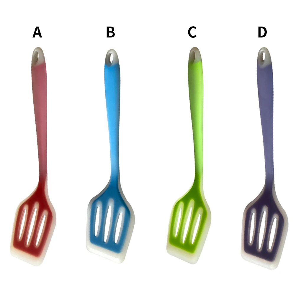 Шпатель с внутренними слотами зеленая силиконовая сковородка для жарки кухонный