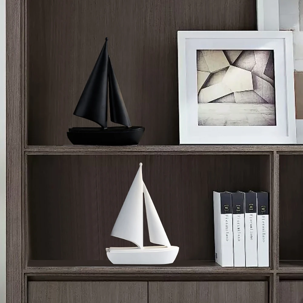 

Aesthetic Sailboat Model Ornaments Office Decor Statue Room Home Decor Accessories Miniatures Room Decoration Resin Crafts