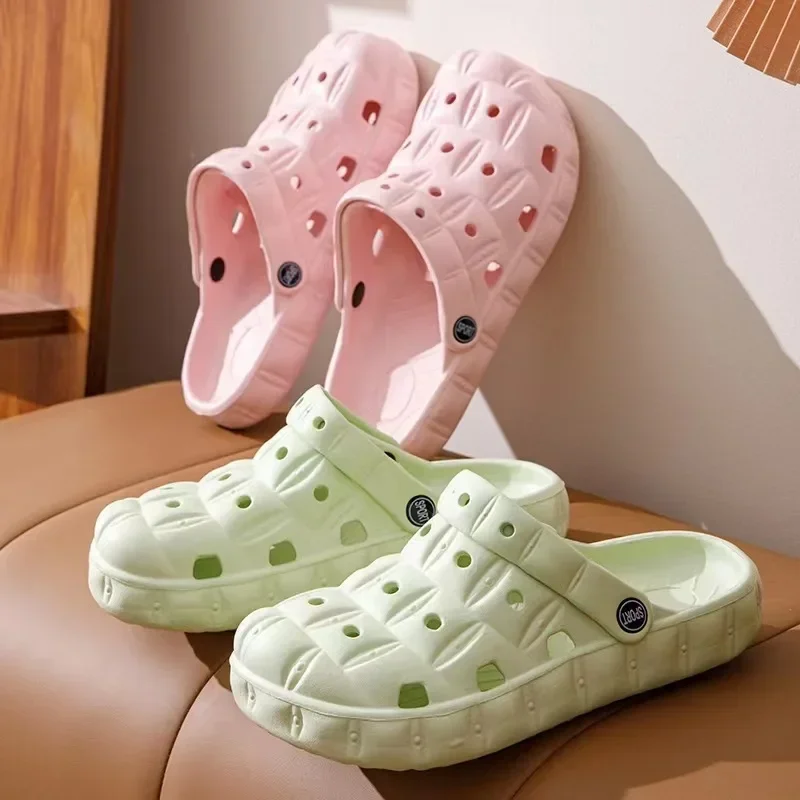 

Croc Summer Women Sandals Thick Bottom Home Slides Women Soft EVA Dry Wedges Platform Garden Shoes Beach Sandals Home Slippers