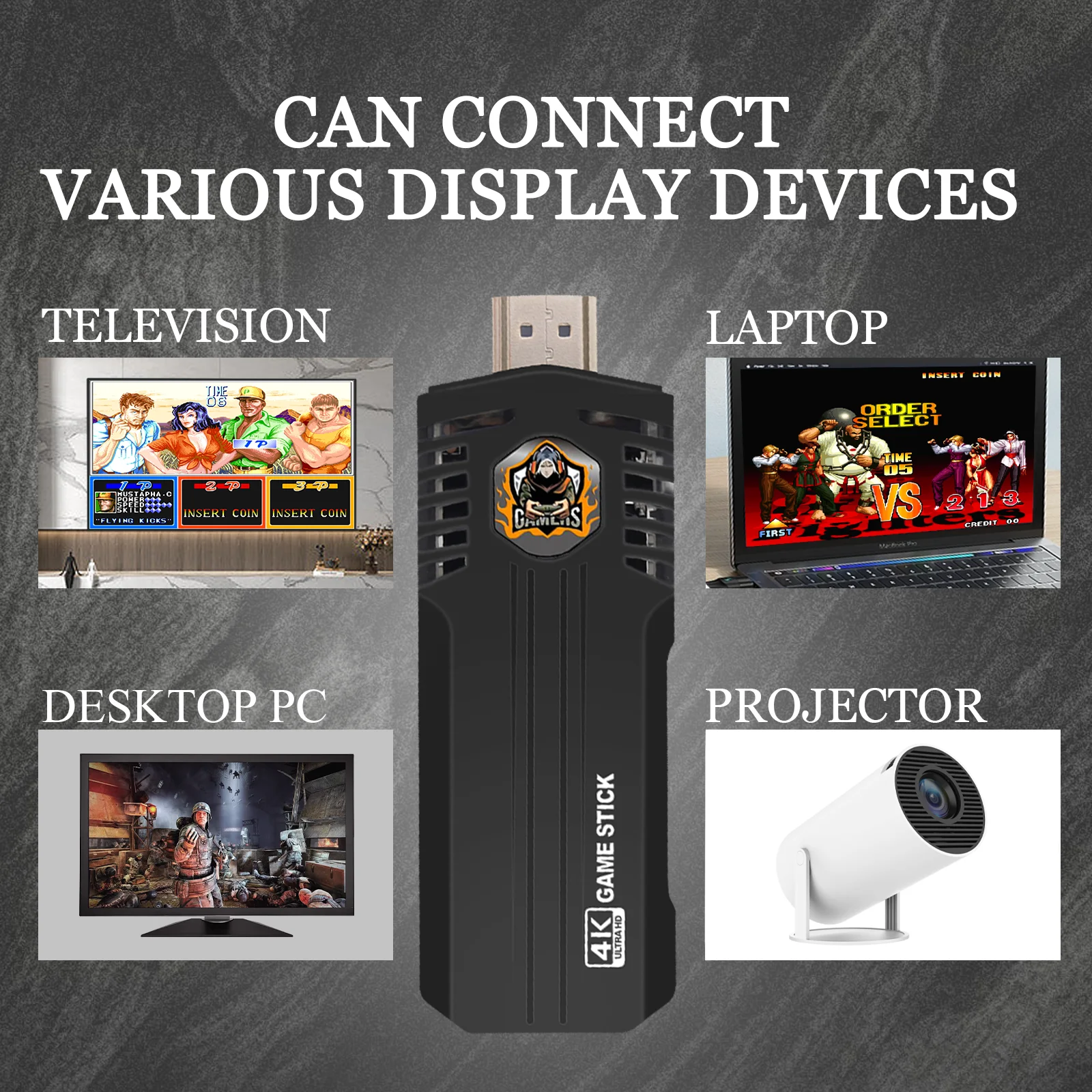 Фото Ретро-игровая консоль X8 PRO 4K HDMI TV Stick 64G с 30000+ классическими играми, четырехъядерный процессор 905, беспроводные и проводные геймпады 5V 1A №2