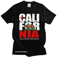 vintage california republic men grunge distressed ca state flag bear t shirt camisas men cotton graphictees camisa streetwear