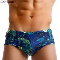 ganyanr swimwear men swimming trunks beach shorts swim swimsuit sexy brief bathing suit pool quick dry surf wear low waist boxer
