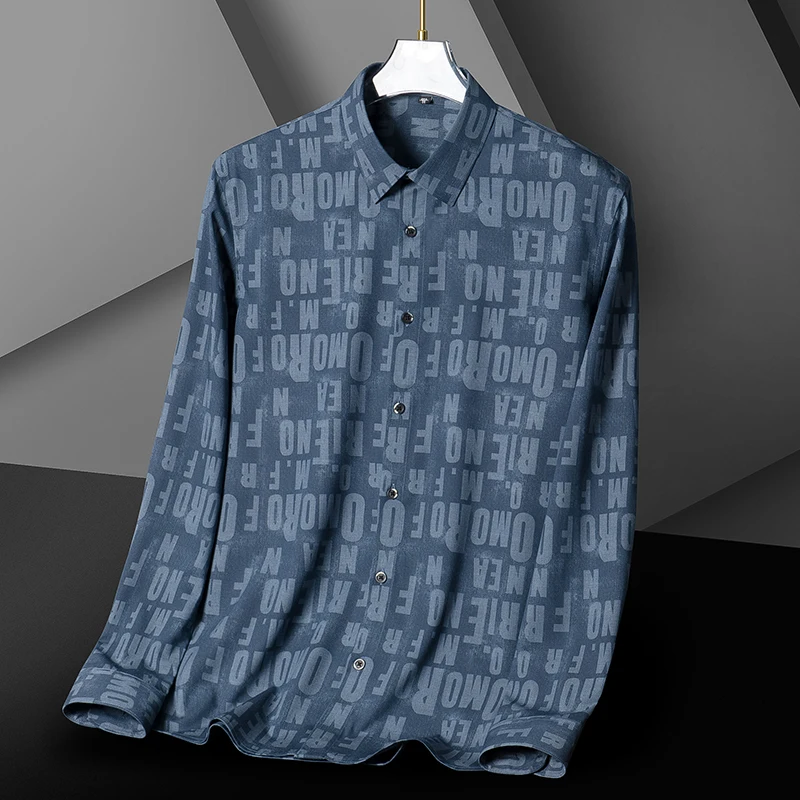 Male with Easy care Formal Top Stretch Anti-Wrinkle No-Ironing Mens Long Sleeved Dress Shirt Regular Fit Soft Comfortable shirt