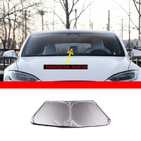 5637 in car windshield sun shade covers visors auto front window sunscreen parasol for tesla model 3yxs sunshade accessories