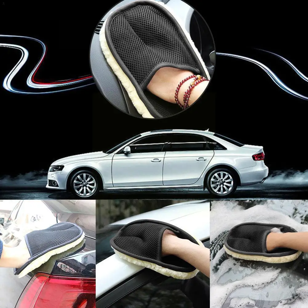 

Car Window Cleaning Beige Car Cleaning Cloth Wool Glove Wash Cleaning Supplies For Car Accessories Microfiber Car Wash L8C8