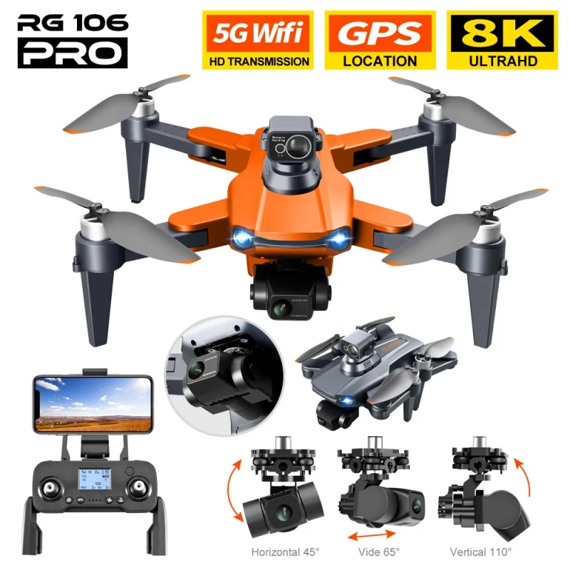 

GPS Drone RG106 6K HD Camera 3-Axis Gimbal Anti-Shake Aerial Photography Brushless Motor Aircraft Folding 4K Quadcopter 2KM Toys