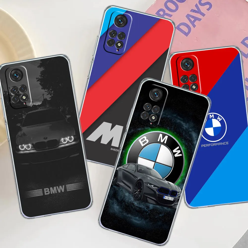 

Luxury Car b-bmw Super Cool Clear Phone Case for Xiaomi Redmi Note 12Pro Plus 10 11 8Pro 9S 9 9A K40 10C Soft Transparent Cover