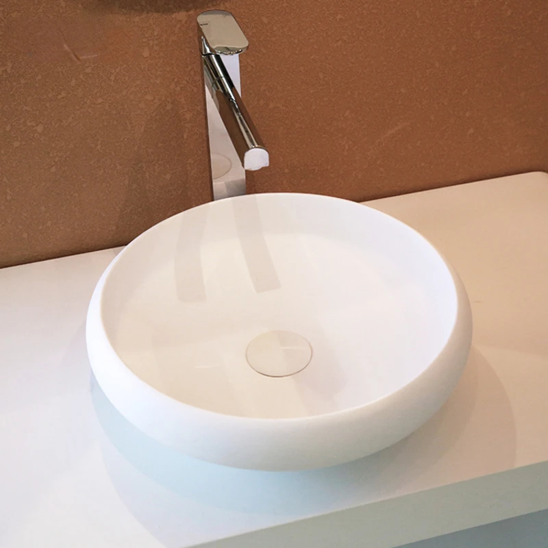 Stone Bowl Sink Above Over Counter Wash Basin Small Round Fashionable Lady Use Washbasin