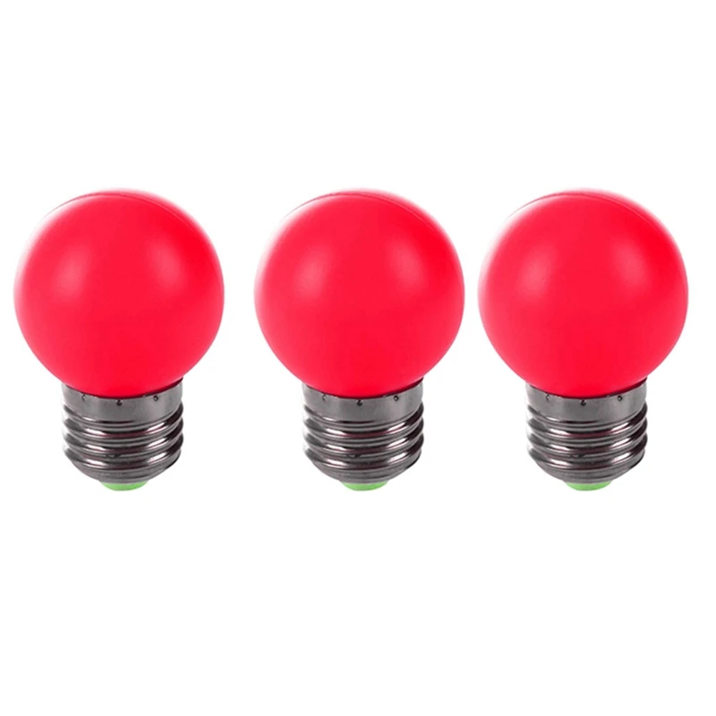 

3X E27 LED Light Warm Red Bulb Plastic Bulb (0.5W Power, Red)