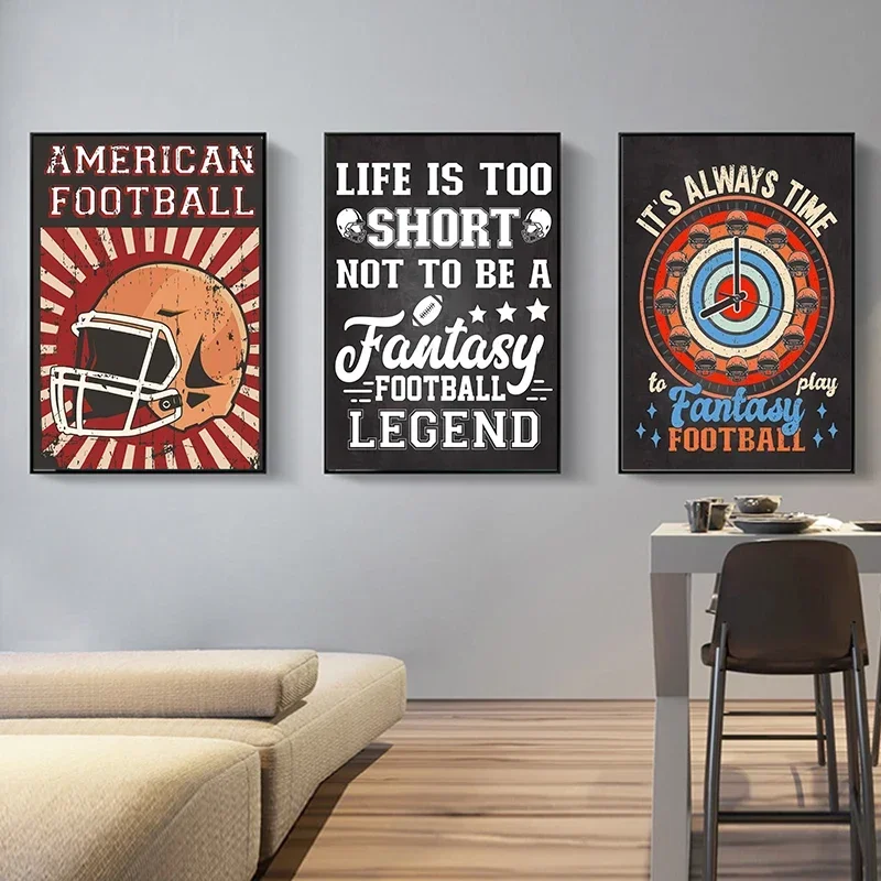 Современный Американский Футбол Забавная Реклама Холст Настенное Искусство