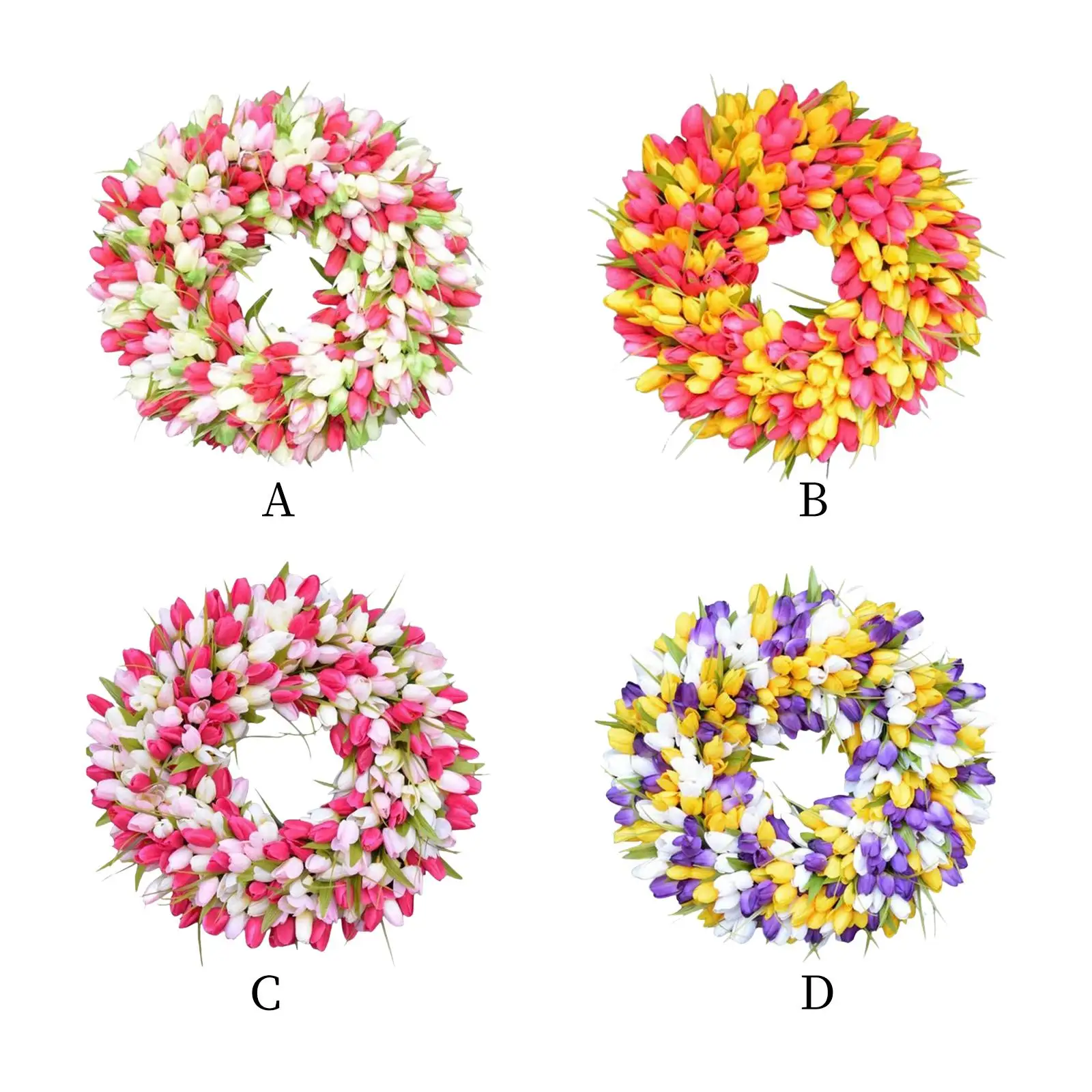 

Artificial Flower Garland Front Door Festival Wall Tulips Wreath Decoration