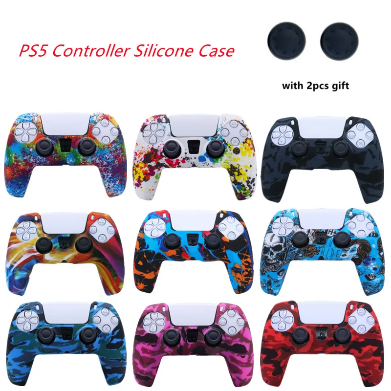 

Skin Case For Sony Playstation 5 PS5 Controller Soft Silicone Camo Anti-Slip Cover Console Protection cases Gamepad Accessories