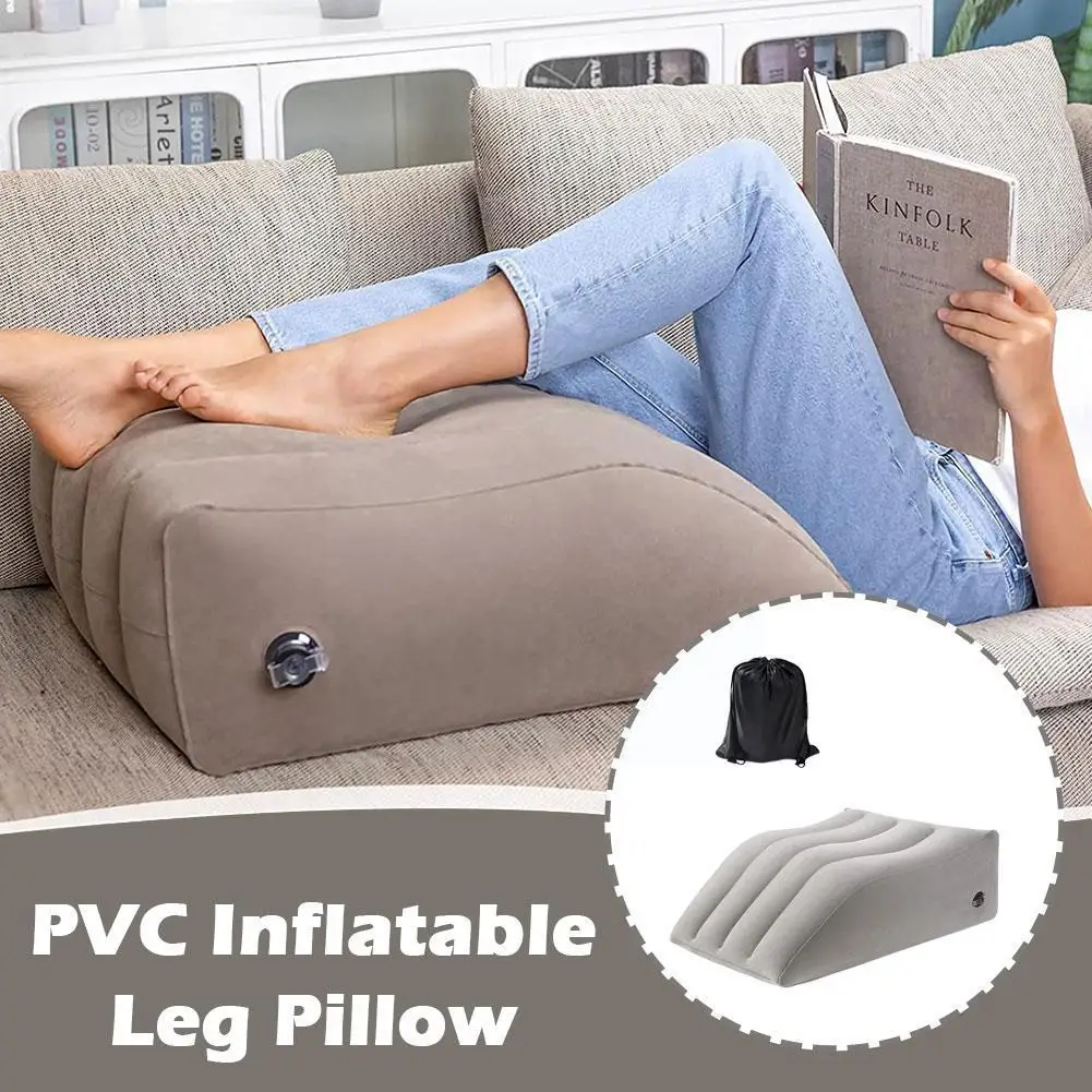 

Soft Footrest Pillow PVC Inflatable Foot Rest Folding Up Supplies Leg Office Feet Relaxing Pillow Travel Cushion Home L5P2