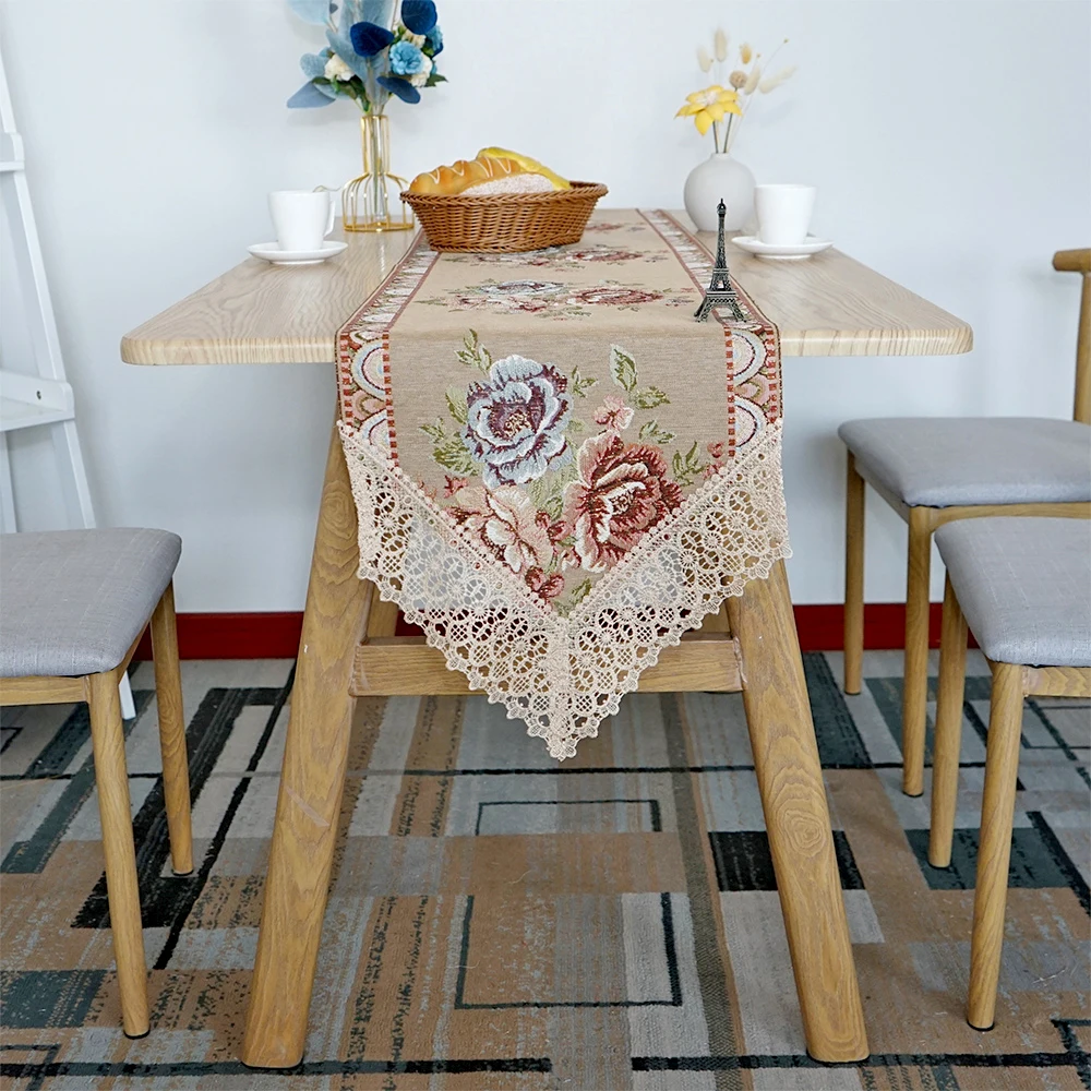 Wedding Party Christmas Decorative Gold Line Jacquard Embroi